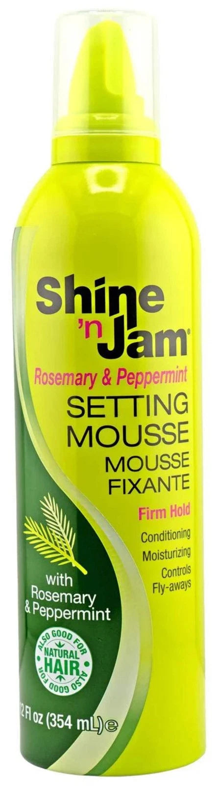 Shine 'n Jam  Rosemary and Peppermint Setting Mousse Fixante 12oz | Shop at CC Hair & Beauty UK