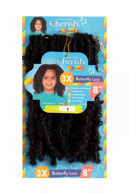 Cherish Synthetic Junior Kids Crochet Braid Hair - Butterfly Locs 8''