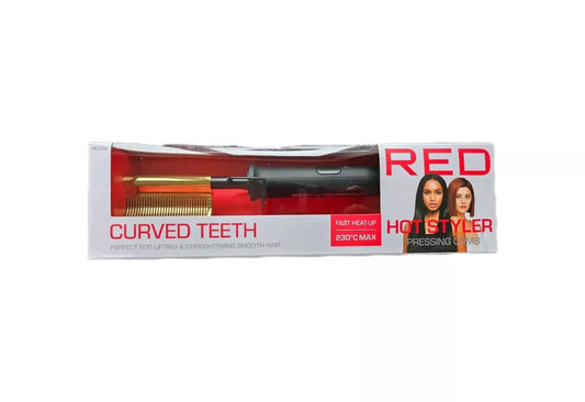 Red By Kiss Curved Teeth Hot Styler Pressing Comb HC06G