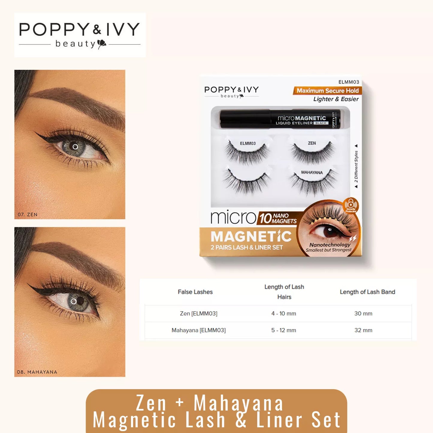 POPPY & IVY BEAUTY Mercy Micro Magnetic Lash & Liner Set Maximum Secure Hold