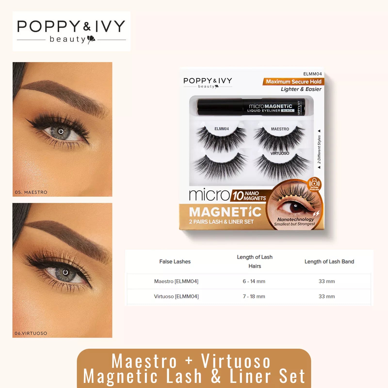 POPPY & IVY BEAUTY Mercy Micro Magnetic Lash & Liner Set Maximum Secure Hold