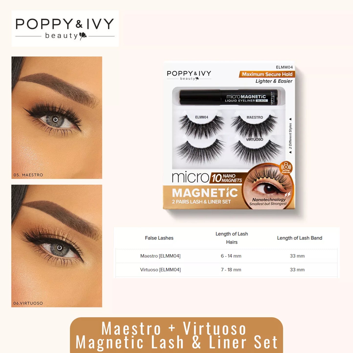 POPPY & IVY BEAUTY Mercy Micro Magnetic Lash & Liner Set Maximum Secure Hold