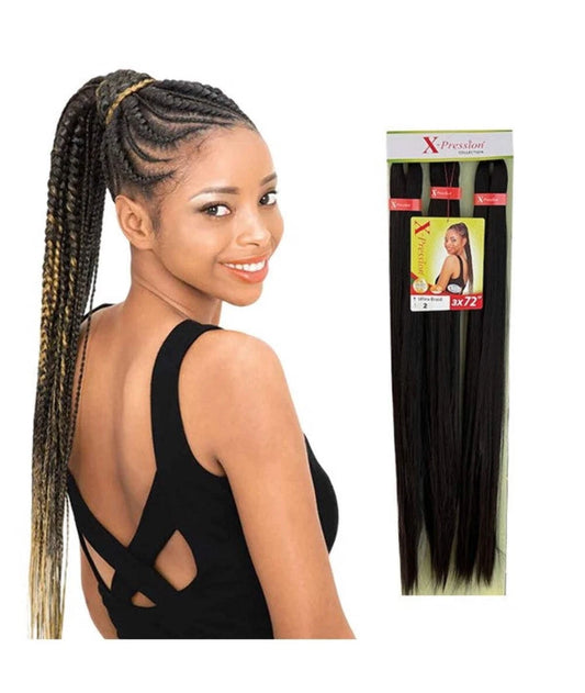 X Pression 3x Synthetic Pre Stretched Ultra Braid 72"