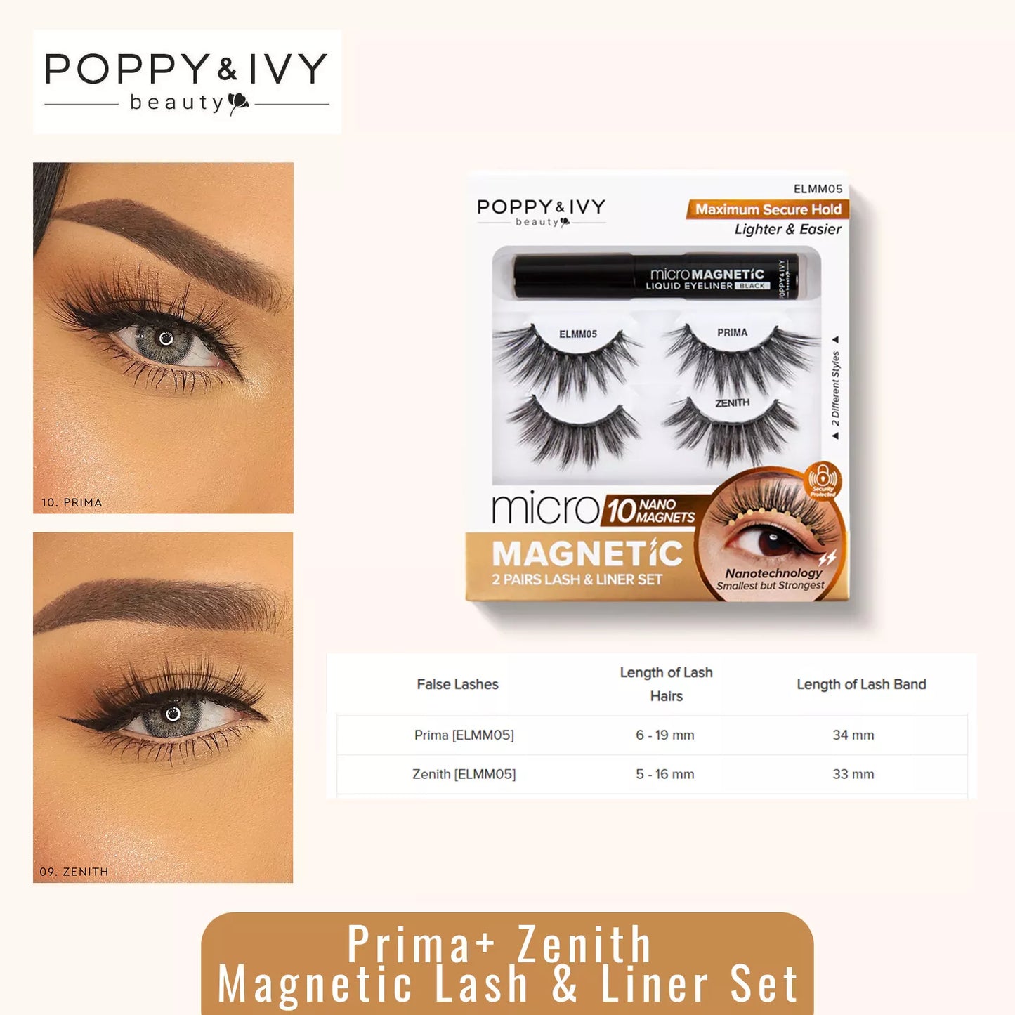 POPPY & IVY BEAUTY Mercy Micro Magnetic Lash & Liner Set Maximum Secure Hold