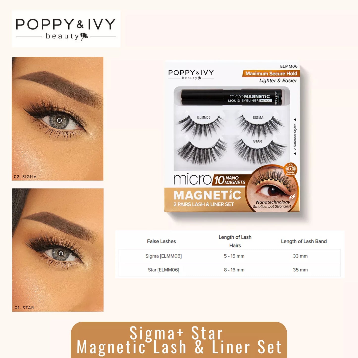 POPPY & IVY BEAUTY Mercy Micro Magnetic Lash & Liner Set Maximum Secure Hold