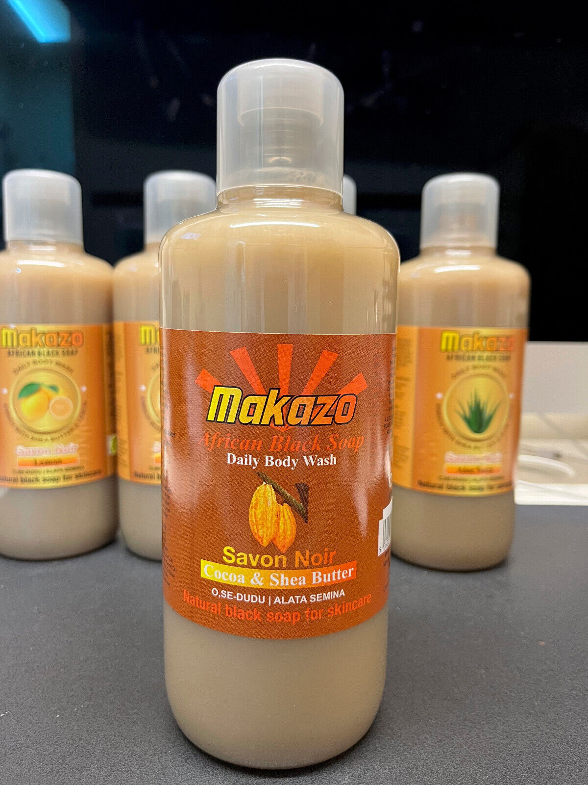 Makazo Natural Liquid African Black Soap Daily Body Wash -  Orange