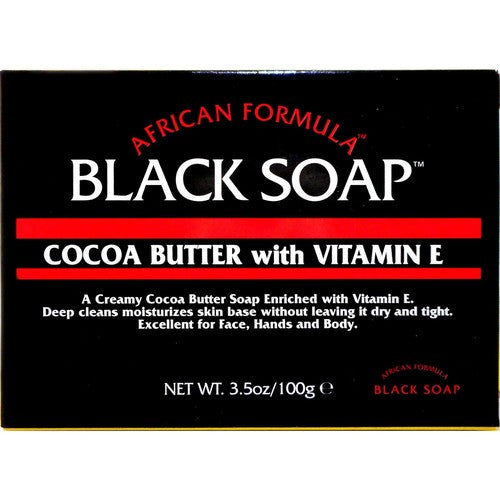 African Formula Black Soap Cocoa Butter With Vitamin E Bar Soap 3.5 oz