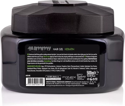 Gummy Hair Gel Styling Wax Kertain Maximum Hold Extreme Look Styles 500 ml
