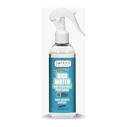 Safah's Natural Rice Water with Rosemary Mint Hair Mist 250ml spray bottle