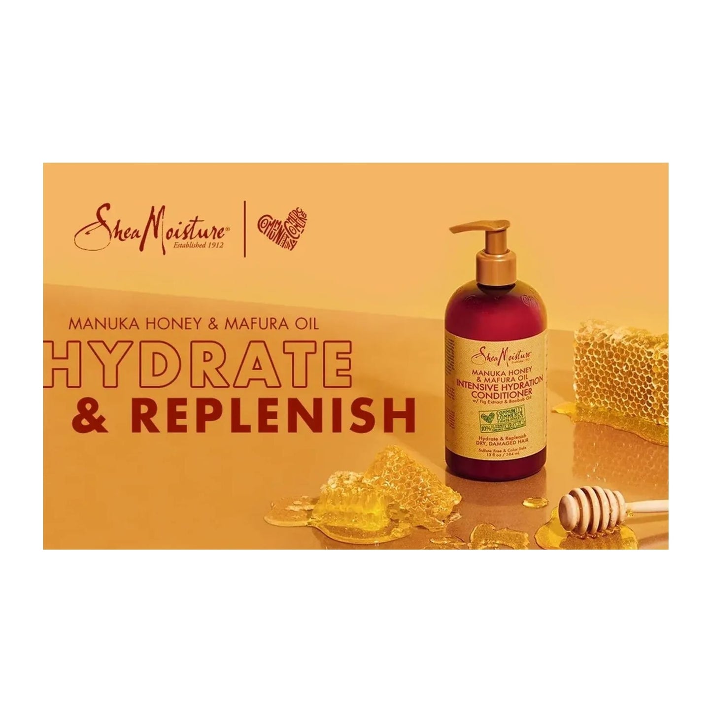 Shea Moisture Manuka Honey & Mafura Oil Intensive Hydration Shampoo 13oz (384ml) bottle
