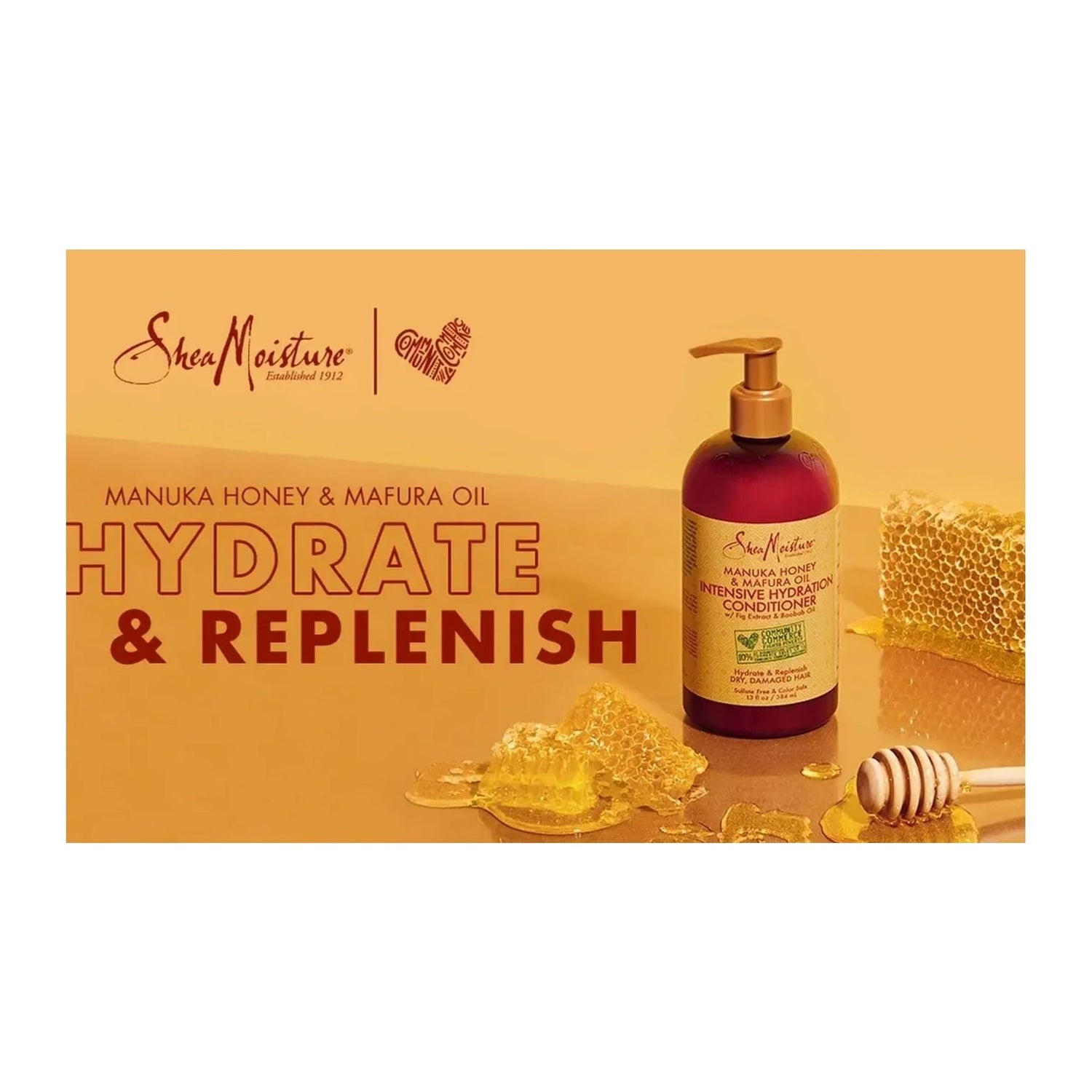 Shea Moisture Manuka Honey & Mafura Oil Intensive Hydration Shampoo 384ml bottle