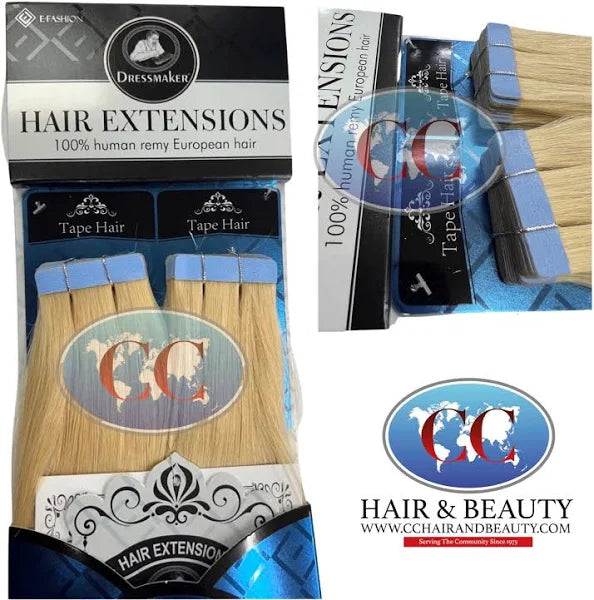 Dressmaker 100% Human Remy European Tape Hair Extensions Straight - 40Pcs