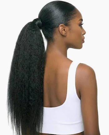 Kuknus Human Hair Peruvian Pony Pro Wrap Ponyytail Kinky Straight 24"