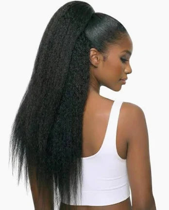 Kuknus Human Hair Peruvian Pony Pro Wrap Ponyytail Kinky Straight 24"