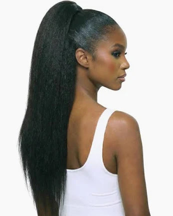 Kuknus Human Hair Peruvian Pony Pro Wrap Ponytail - Yaki Straight 24"
