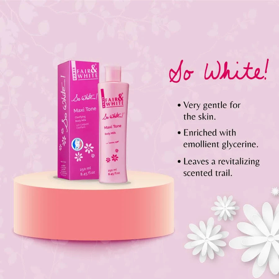 Fair & White So White Maxi Tone Clarifying Body Milk 250ml