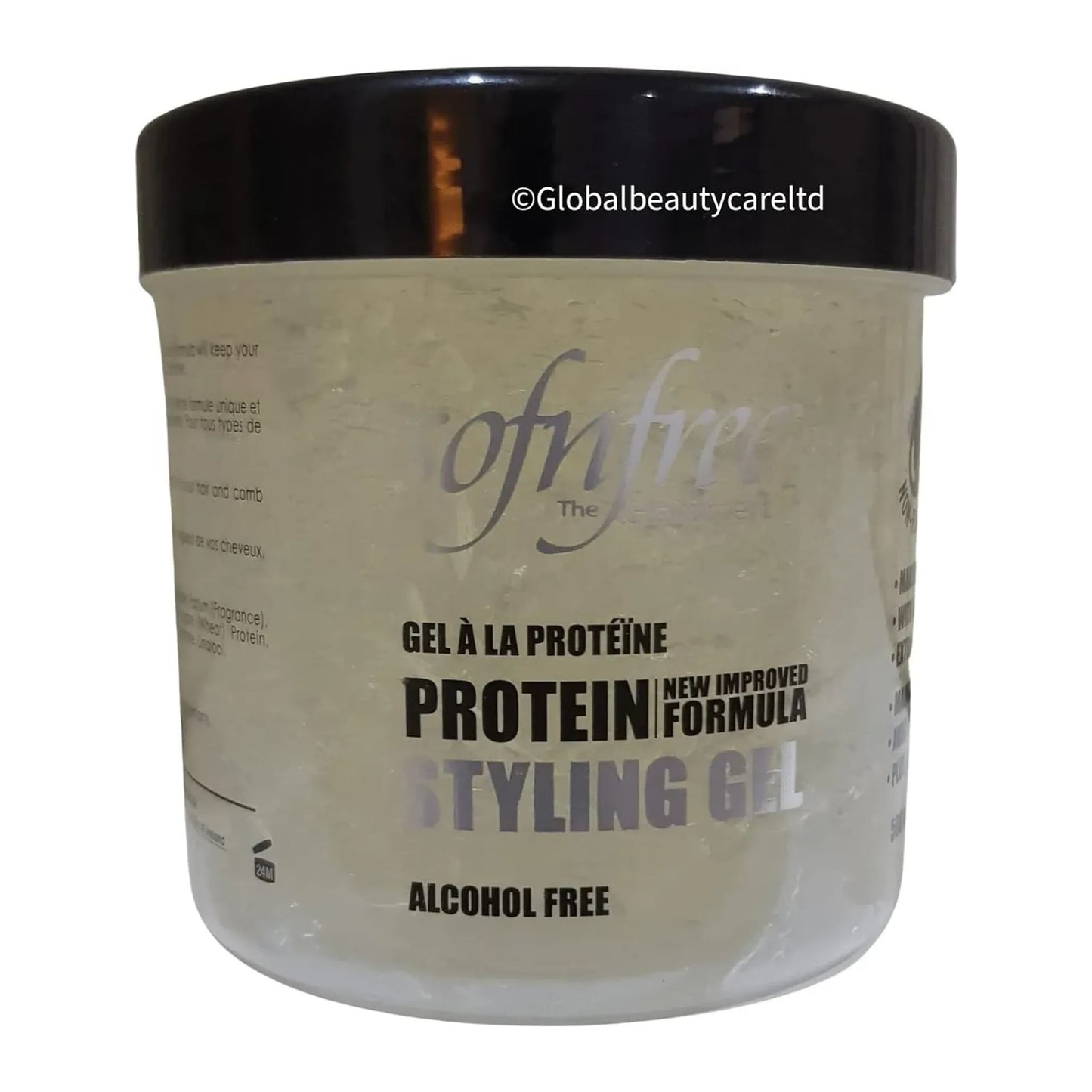 Sofn'free The Hair Xpert Protein Styling Gel tub for firm hold sets and waves