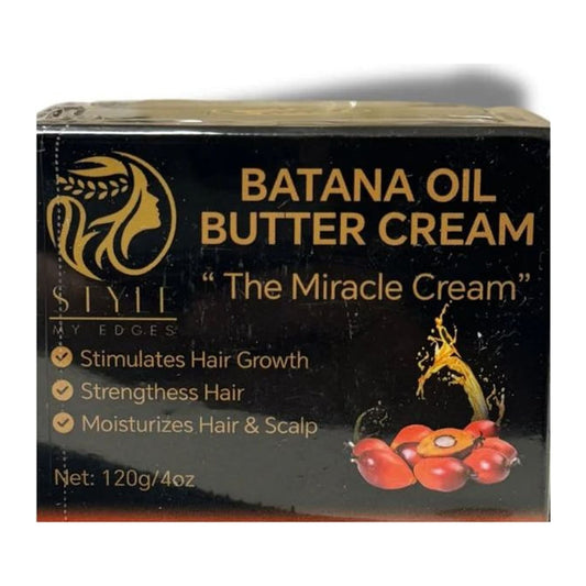 Style My Edges Batana Oil Hair Butter Cream 4oz tub for nourishing dry and damaged hair