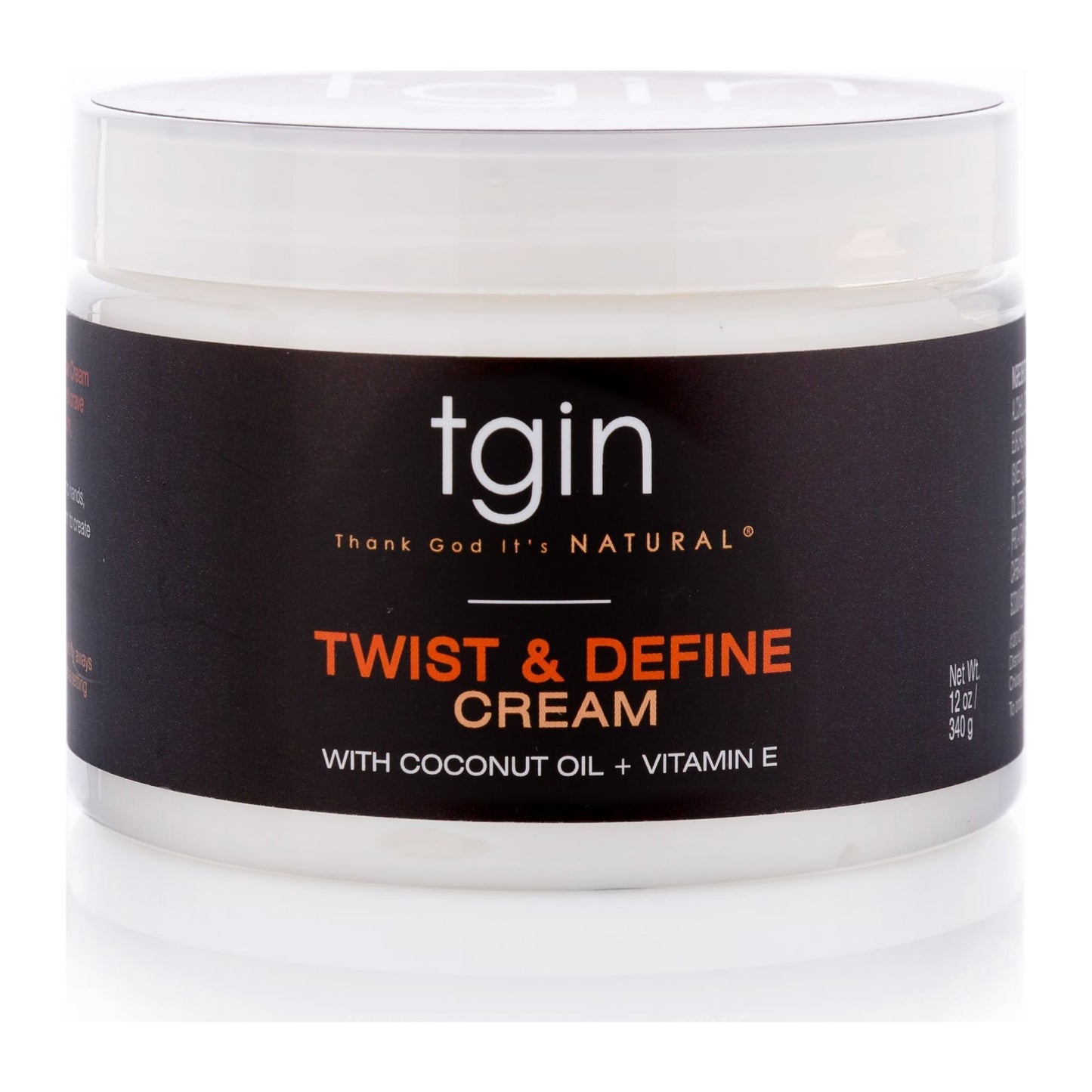 TGIN Twist And Define Cream 12oz jar for smooth defined twists and twist-outs