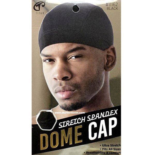 Titan Stretch Spandex Dome Cap - Black #11162