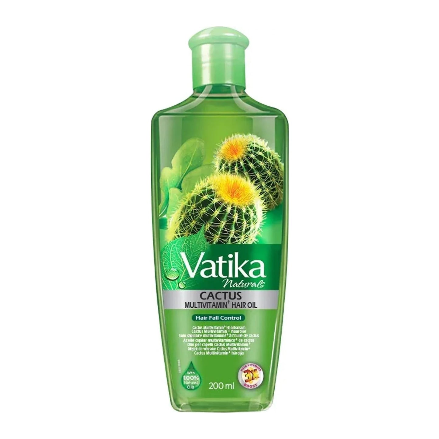 Dabur Vatika Naturals Cactus Hair Oil 200ml bottle with coconut, jojoba and vitamin E