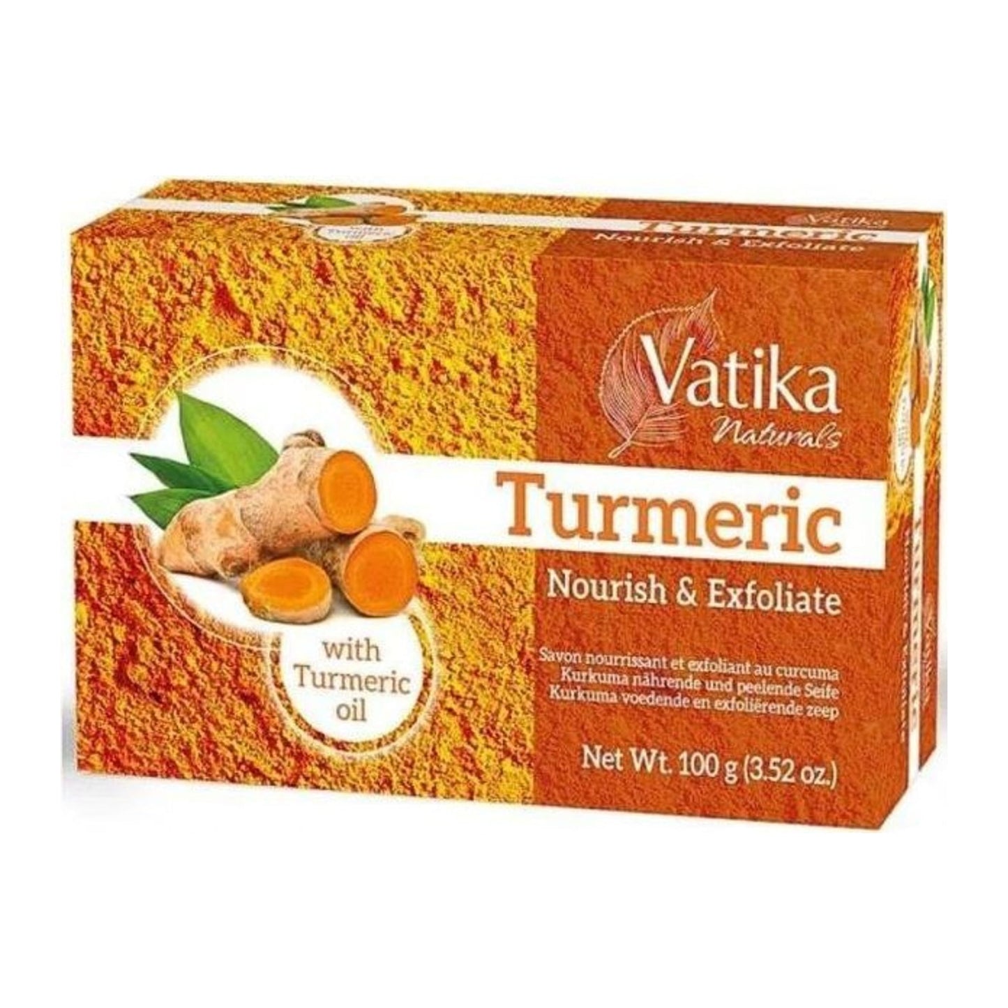 Vatika Turmeric Nourish & Rejuvenate Soap bar 100g with turmeric oil and vitamin E