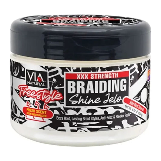 Via Natural Freestyle XXX Strength Braid Shine Jelo 227g braiding gel tub