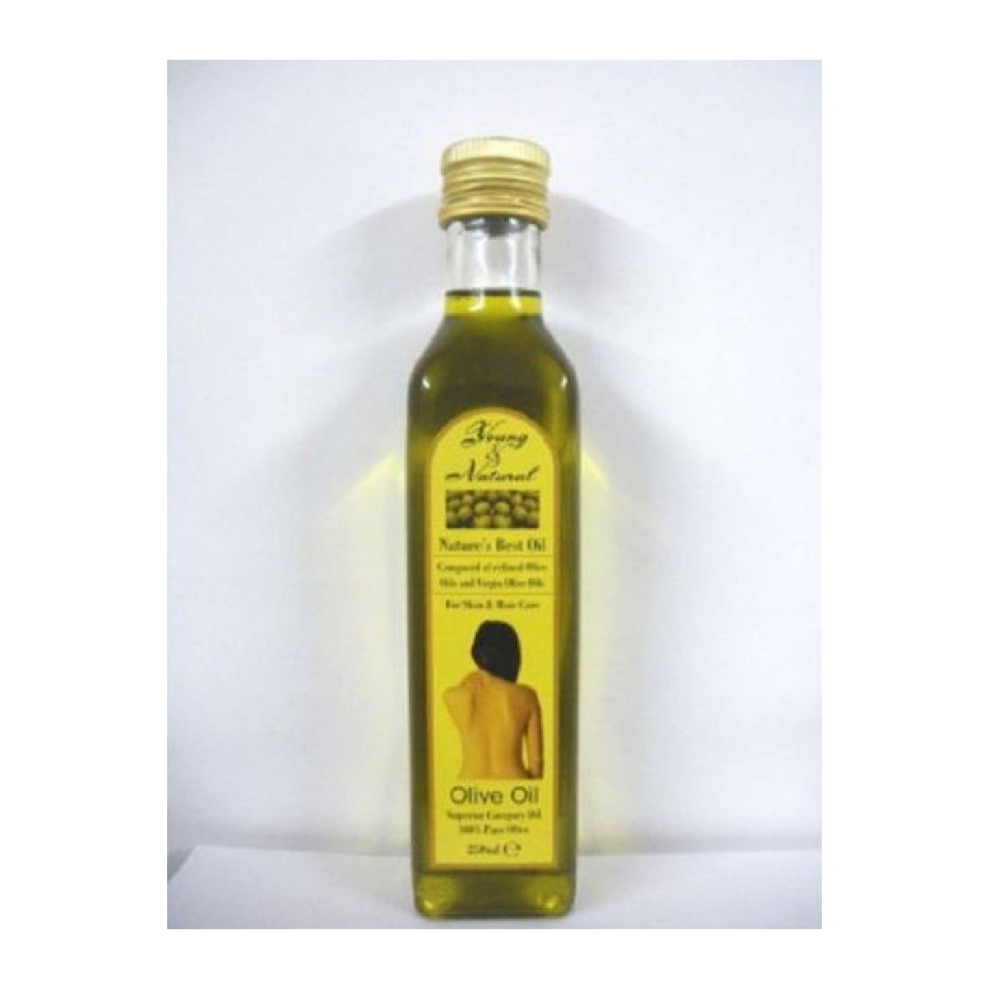 Young & Natural 100% Pure Olive Oil for skin and hair 125ml bottle