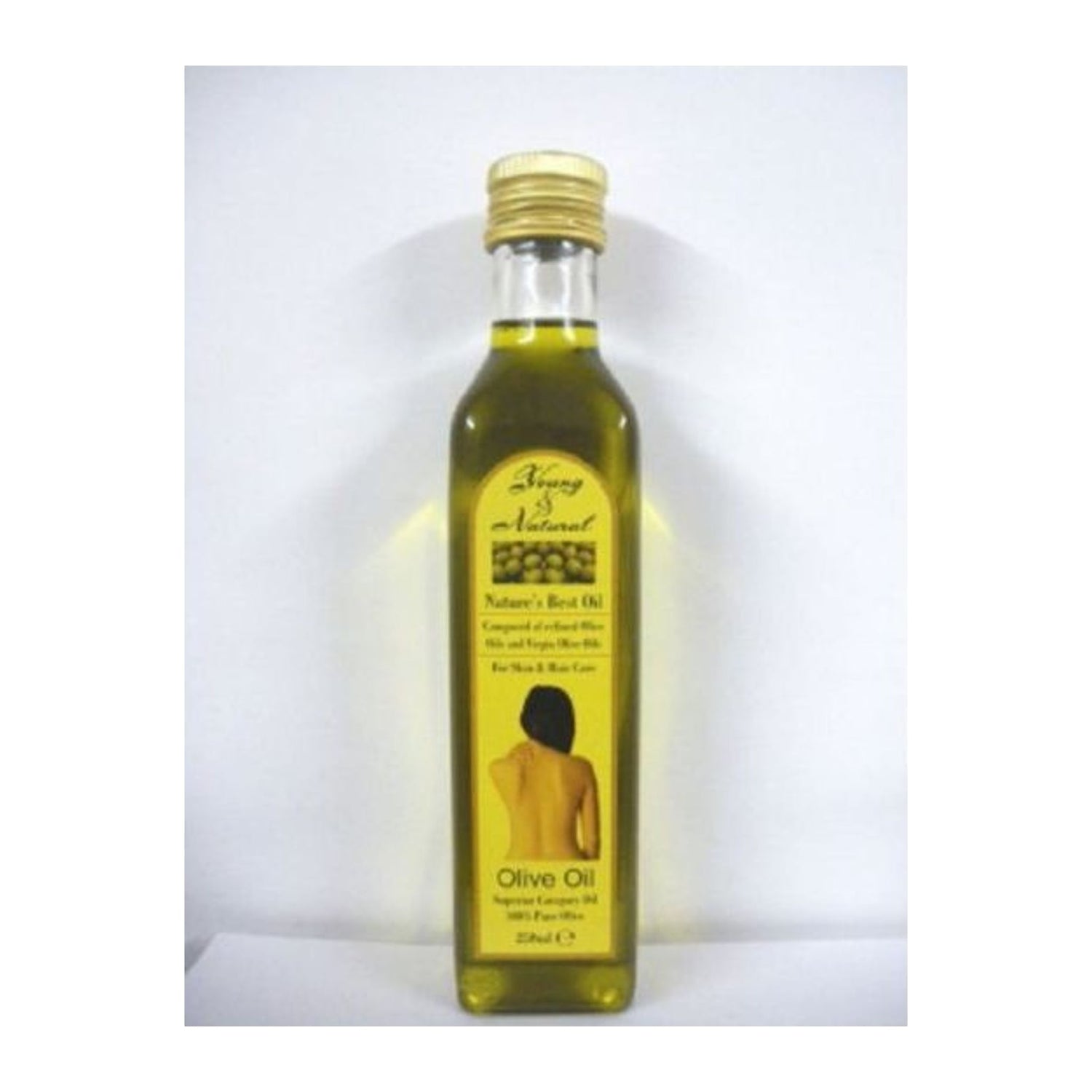 Young & Natural 100% Pure Olive Oil for skin and hair 125ml bottle