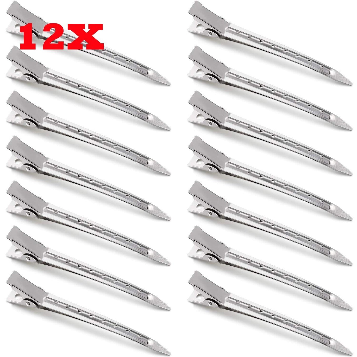 12 pcs Metal Duck Bill Sectioning Clips Hair Wave