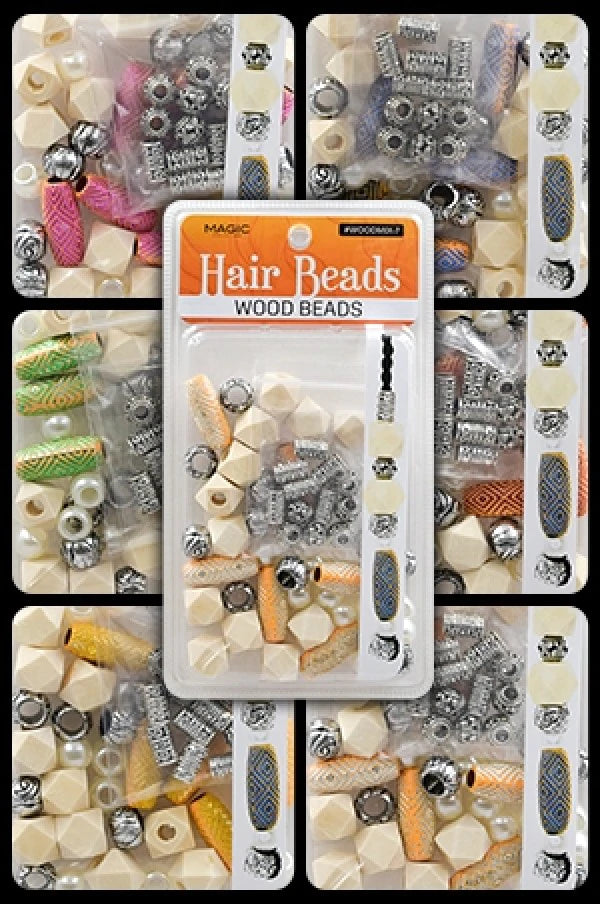 Magic Collection Hair Wood Beads Mix