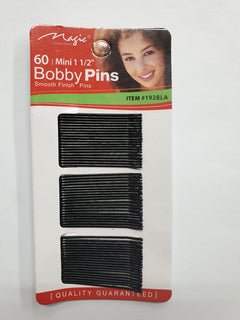 Magic Collection 60 Mini 1 1-2" Black Bobby Pins Item#192Bla | Shop at CC Hair & Beauty UK