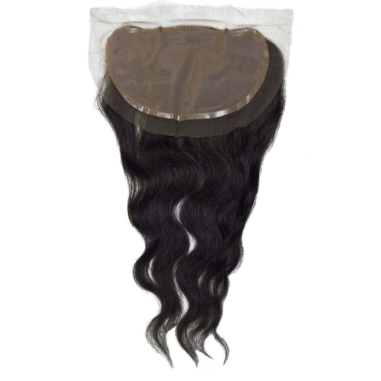 Sensationnel Bare & Natural Brazilian Remi Silk Full Lace Natural Top Piece 7"x 4" Weave Closure - Wavy 12"