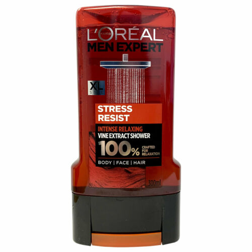 L'Oreal Men Expert Stress Resist XL Size Shower Gel 300ml Body Face Hair Wash