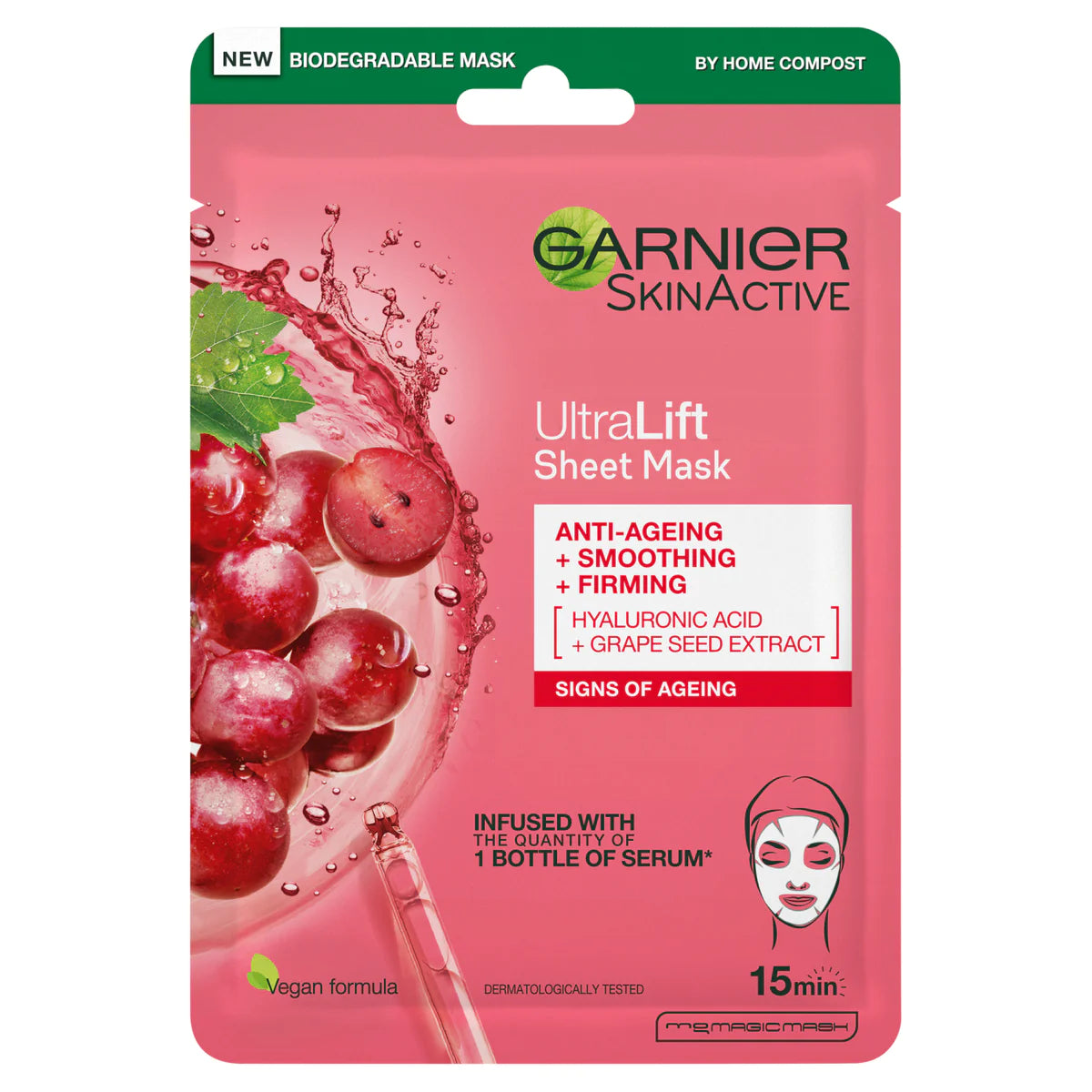 Garnier Ultralift Hyaluronic Acid Anti-Aging Tissue Mask - 28g