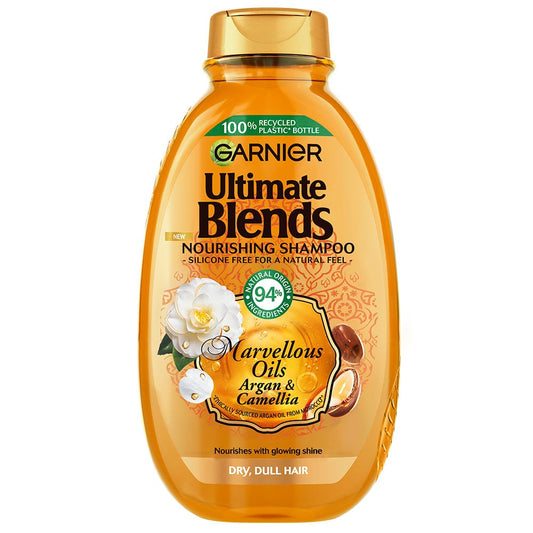 Garnier Ultimate Blends Argan Oil Shiny Hair Shampoo For Dry, Dull Hair - 400ml