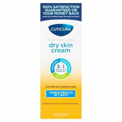 Cuticura Mildly Medicated Dry Skin Cream 3in1 Soothes Restores Moisturises 200ml