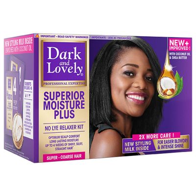 Dark And Lovely Moisture Plus No-Lye Relaxer Kit Super