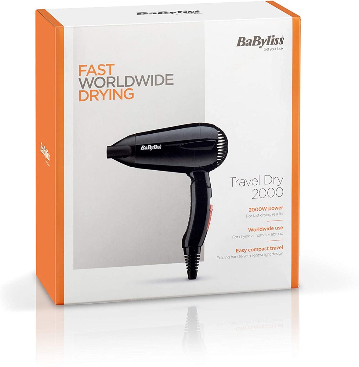 Babyliss Travel 2000 W Hair Dryer - Black