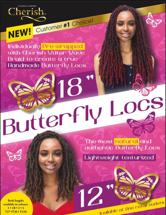 Cherish - Pre-Loop Crochet Braid Hair Extensions - Butterfly Locs 18''