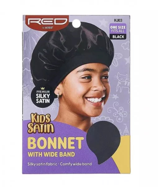 Red By Kiss Kids Satin Bonnet With Wide Band