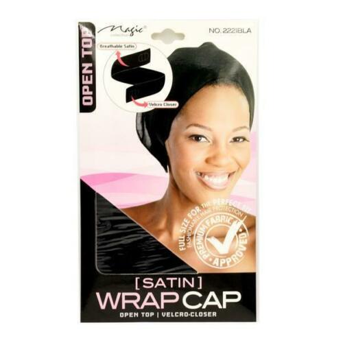 Magic Collection Open Top Satin Wrap Cap #2221Bla