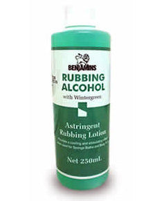 Benjamins Rubbing Alcohol Astringent Rubbing Lotion With Wintergreen 250Ml