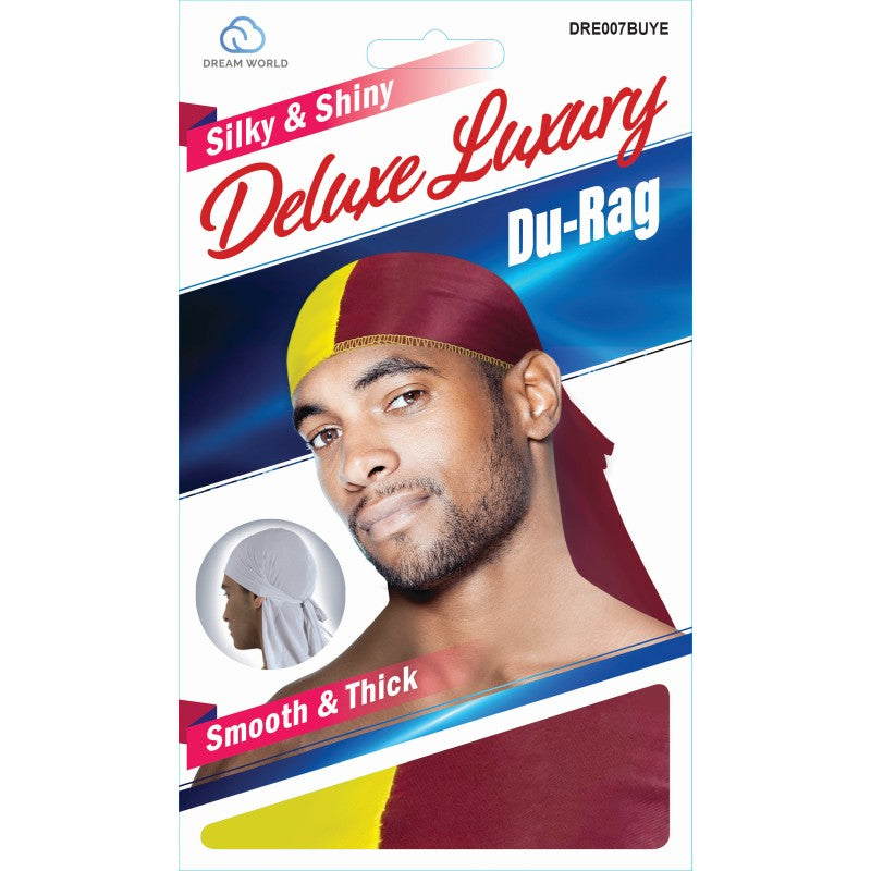 Dream World Deluxe Luxury Smooth And Shiny Du-Rag Burgundy Yellow ...