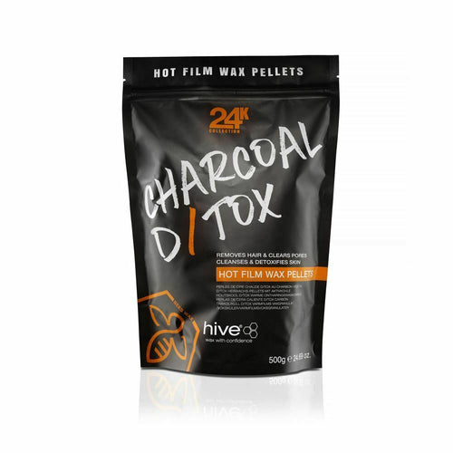 Hive Of Beauty Hot Film Wax Pellet - Charcoal Detox 24K Collection 500g